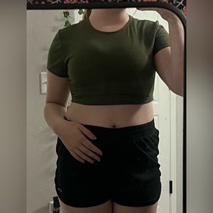 Olive green crop top